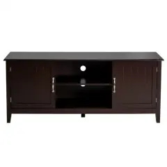 Entertainment Wood TV Stand with Storage Cabinets for Up to 65 Inches Flat Screen