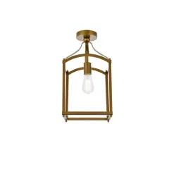 Janet 1 light flush mount in brass
