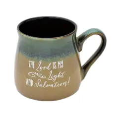 Dexsa Lord Coffee Tea Soup Ceramic Mug | The Lord is my light and salvation! | 16 ounce Designer Mug with Inspiring Sentiment | Elegant Pottery Look