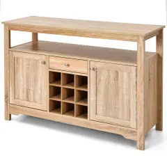 Buffet Server Sideboard Wine Cabinet Console Table with 1 Drawers and 2 Cabinet Natural