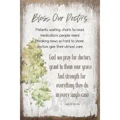 Dexsa Bless Our Doctors Inspirational Wood Plaque 6 inches x 9 inches