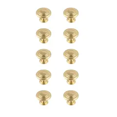Minu 1.3" Diameter Brushed Gold Mushroom Knob Multipack (Set of 10)
