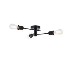 Xavier 3 lights flush mount in black
