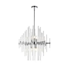Sienna 23 inch crystal rod pendant in chrome
