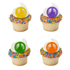 Peace Cupcake Rings, 12ct