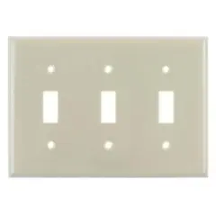 SUNLITE 3 Gang Toggle Plate Ivory Color E103I