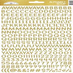Doodlebug Puffy Stickers-Gold Alphabet Soup, Hello Again