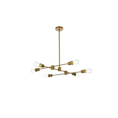 Xavier 6 lights pendant in brass