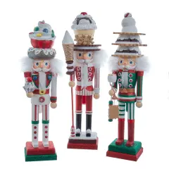 18" Hollywood Christmas Nutcrackers Dessert Nutcracker &ndash; Set of 3 Assorted Designs