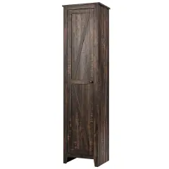 MDF Linen Tower Bathroom Storage Cabinet with 4 Shelves Walnut