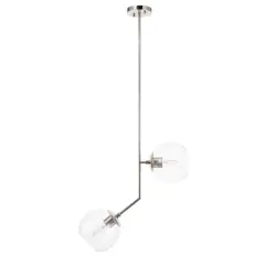 Ryland 2 light Chrome and Clear glass pendant