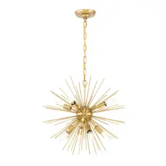 Timber 8 light Brass pendant