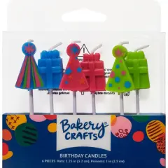 Party Hats Shaped Candles, 6pc