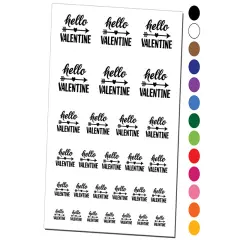 Hello Valentine Valentine's Day Temporary Tattoo Water Resistant Fake Body Art Set Collection Purple