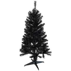 Northlight Holographic Black Slim Artificial Tinsel Halloween Tree - 4' - Black - Unlit