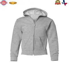 Gildan&reg; Heavy Blend Youth Full Zip Hooded Long Sleeve Sweatshirt Sports grey