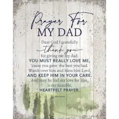 Dexsa Prayer For My Dad Wood Wall Plaque 11.75"x15"