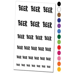 Beer Fun Text Temporary Tattoo Water Resistant Fake Body Art Set Collection Orange