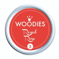 WOODIES Stamp Pad Ink Tin, Royal Rose, Dye-based Ink, Vibrant Color, 1-1/2 round Tin