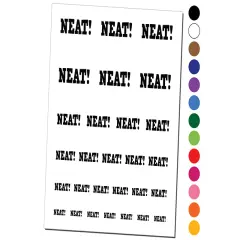 Neat Fun Text Temporary Tattoo Water Resistant Fake Body Art Set Collection Light Green