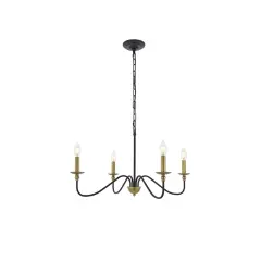 Rohan 4 light Matte Black and Brass Pendant
