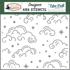 Echo Park Stencil 6"X6"-Swirly Clouds, Wizards & Company
