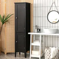 Freestanding Bathroom Storage Cabinet for Kitchen and Living Room Black