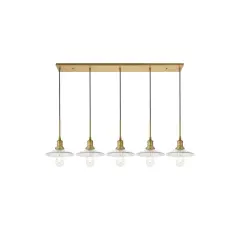 Waltz 5 light brass Pendant