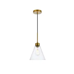 Mera 1 light brass pendant
