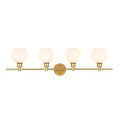 Collier 4 light Brass and Frosted white glass Wall sconce