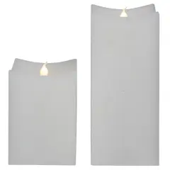 Northlight LED Flickering Flameless Wax Rectangular Candles - 8" - White - Set of 2