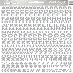 Doodlebug Puffy Stickers-Silver Alphabet Soup, Hello Again