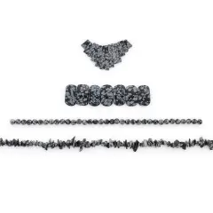 Snowflake Obsidian Natural Gemstone Beads and Pendant Collection Value Pack