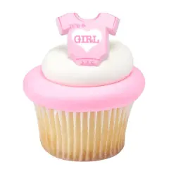 It's a Girl Cupcake Rings, 12ct