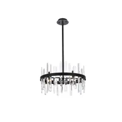 Serena 20 inch crystal round pendant in black
