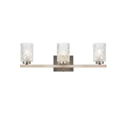 Cassie 3 lights bath sconce in satin nickel with clear shade