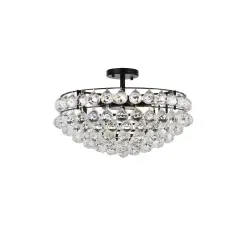 Savannah 20 inch flush mount in black