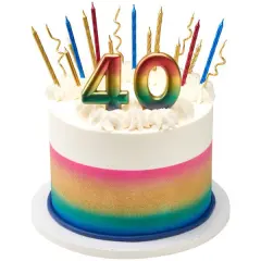 Metallic Rainbow Numeral Candles, 1ct