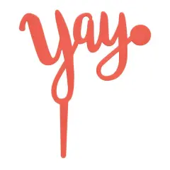 Yay Plastic Candle Holder Cake Topper, 1ct Orange