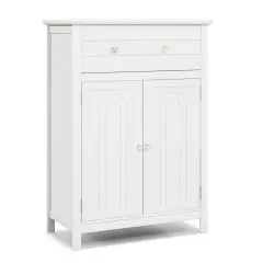 2-Door Freestanding Bathroom Cabinet with Drawer and Adjustable Shelf White