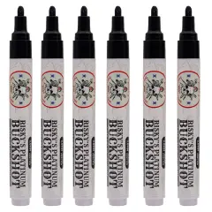 Risky's Tools of the Trade Platinum 3mm 6 Pack of Black Acrylic Paint Pens for Graffiti or Fine Art