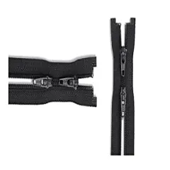 #3 Nylon Coil Lightweight YKK Jacket 2-Way Separating Zipper - Choose Your Length - Color: Black - Made in The United States (1 Zipper Per Pack) (24" Inches)