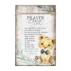 Dexsa Prayer For Our Son Wood Plaque with Easel and Wall Hanger 6"x9"