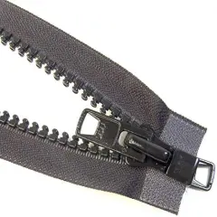 #10 Heavy Duty Marine Grade YKK Separating Zipper - Metal Tab Slider - Color Black - Made in The United States (1 Zipper Per Pack) (72" Inches)