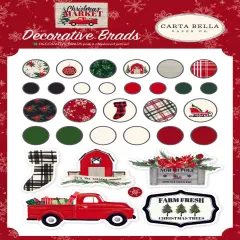 Carta Bella Christmas Market Brads Embellishments
