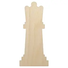 Chess Queen Piece Unfinished Wood Shape Piece Cutout for DIY Craft Projects