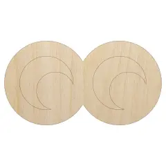 Cute Cartoon Eyes Looking to Side Unfinished Wood Shape Piece Cutout for DIY Craft Projects