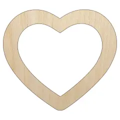 Heart Hollow Unfinished Wood Shape Piece Cutout for DIY Craft Projects