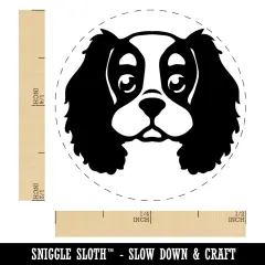 Cartoon Cavalier King Charles Spaniel Head Self-Inking Rubber Stamp Ink Stamper for Stamping Crafting Planners Fuchsia