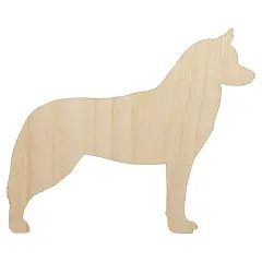 Siberian Husky Dog Solid Unfinished Wood Shape Piece Cutout for DIY Craft Projects